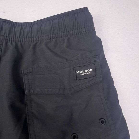 Volcom Boys' Medium (10)Standard Lido Solid Surf Swim Boardshorts Black EUC - Picture 6 of 13